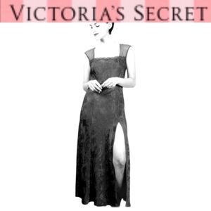 Victoria Secret black sheer floral lace dress P